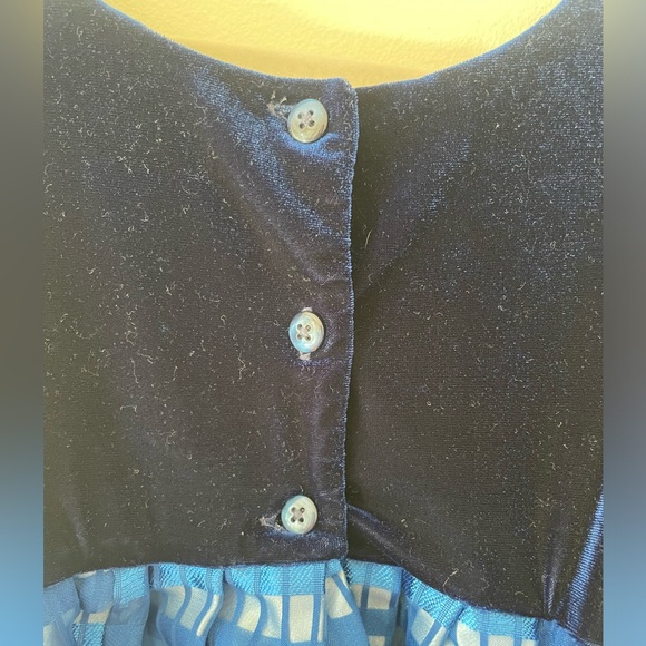 Size 4 Girls Holiday Christmas Dress Blue Silver - Picture 4 of 8